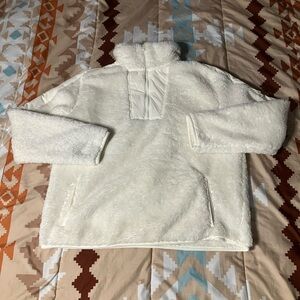 Nautica Faux Shearling Mixed Media Quarter-Zip Jacket M NEW